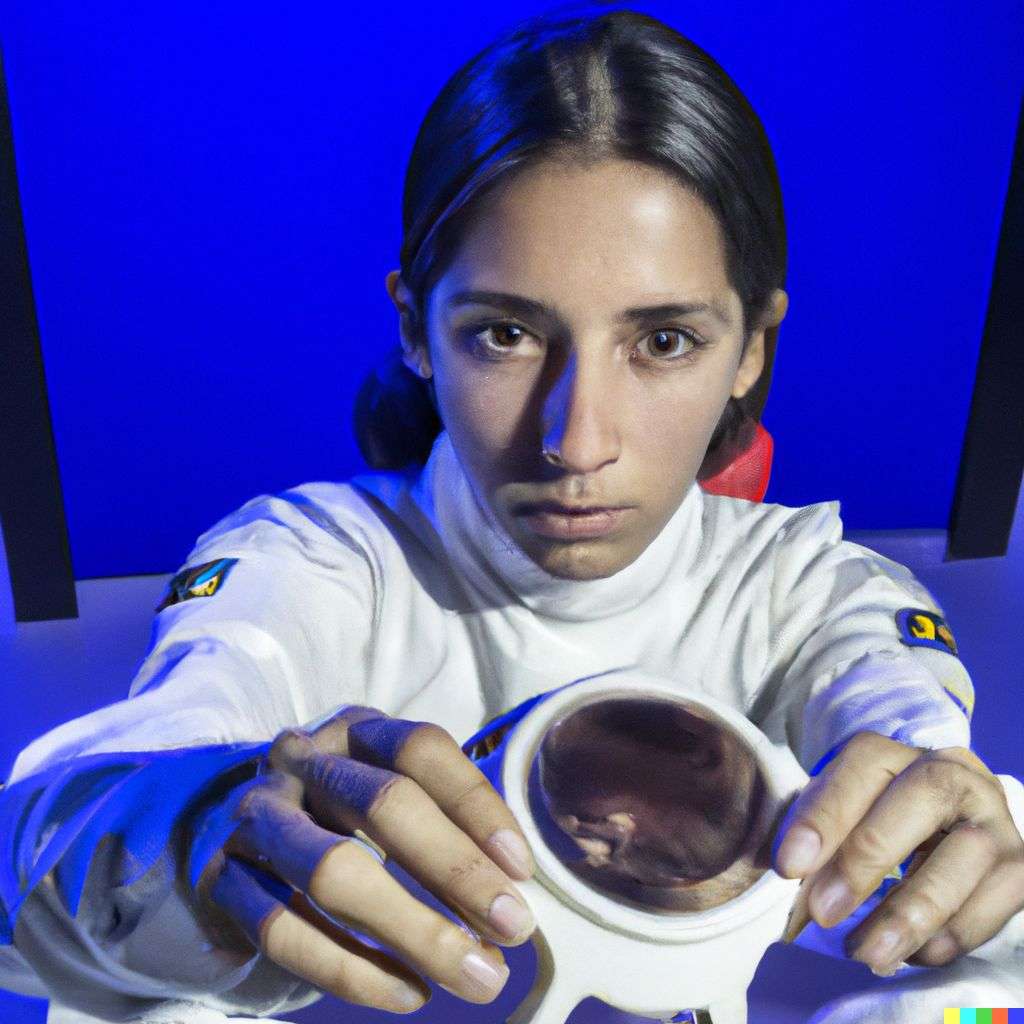 an astronaut, 3D-printed model